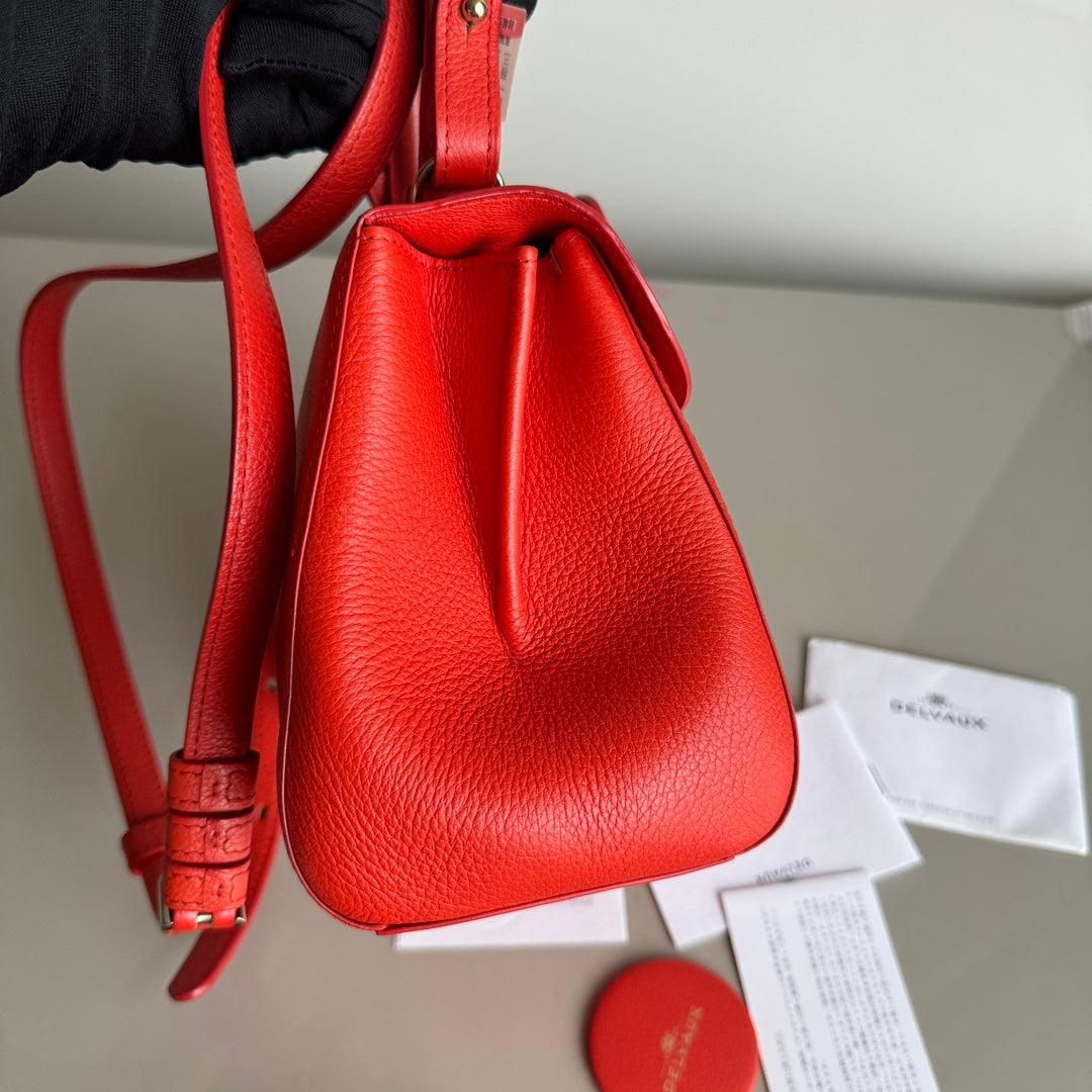 Women's Delvaux Brilliant Mini Bright Red Calfskin Leather Crossbody Bag