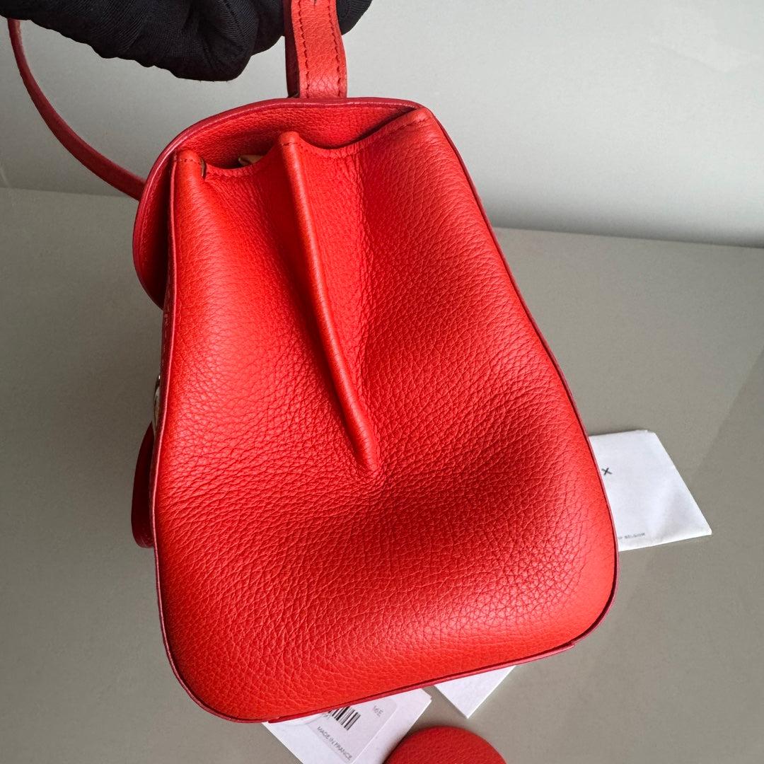 Delvaux Brilliant Mini Bright Red Calfskin Leather Crossbody Bag 1