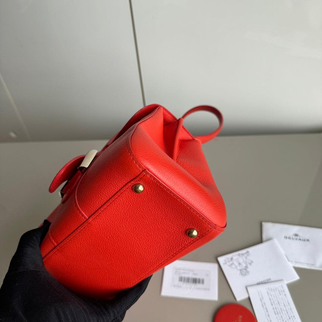 Delvaux Brilliant Mini Bright Red Calfskin Leather Crossbody Bag 2