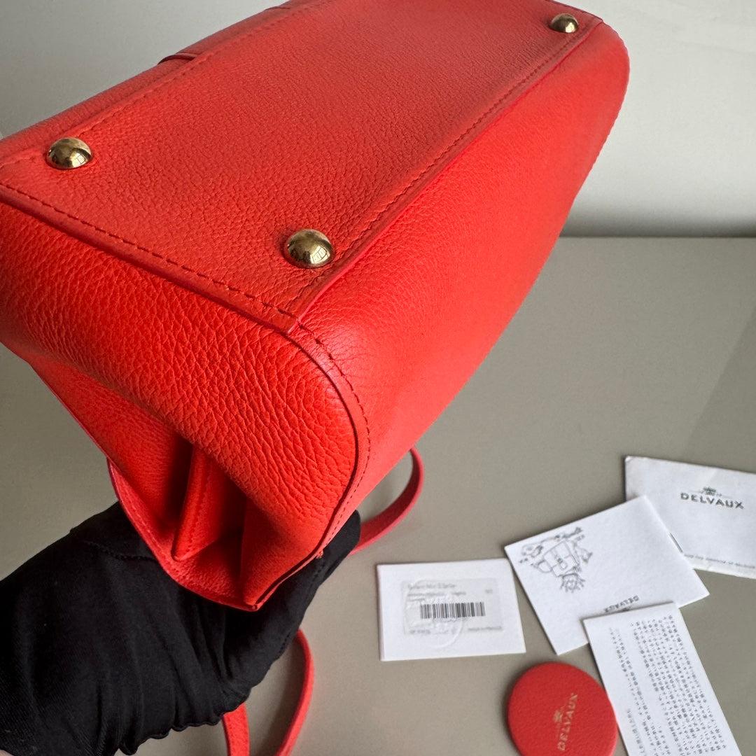 Delvaux Brilliant Mini Bright Red Calfskin Leather Crossbody Bag 3