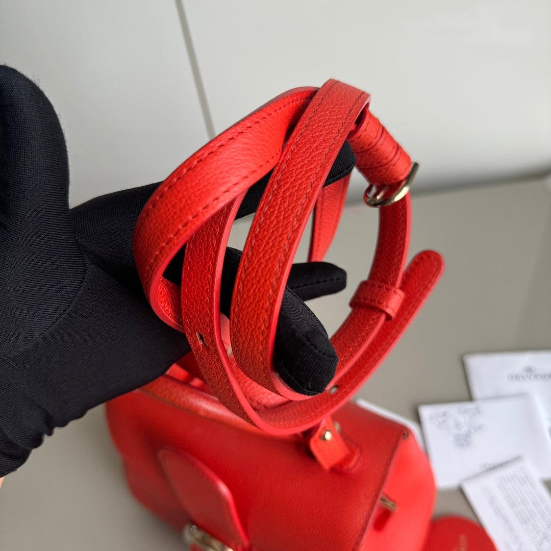 Delvaux Brilliant Mini Bright Red Calfskin Leather Crossbody Bag 5