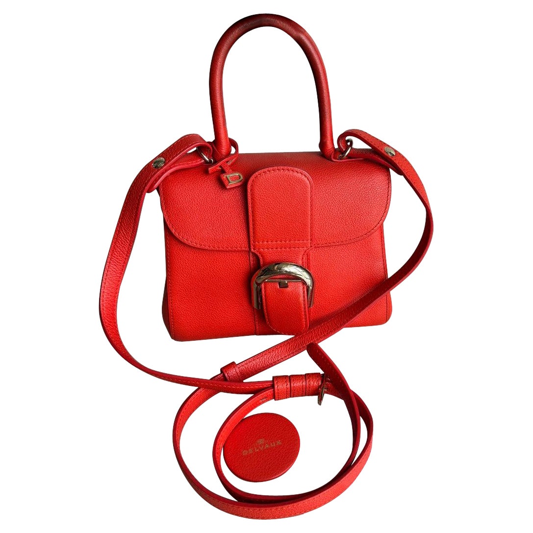 Delvaux Brilliant Mini Bright Red Calfskin Leather Crossbody Bag