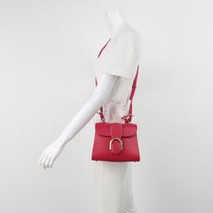 Delvaux Brilliante Mini Sac à bandoulière en cuir de veau rouge à poignée supérieure