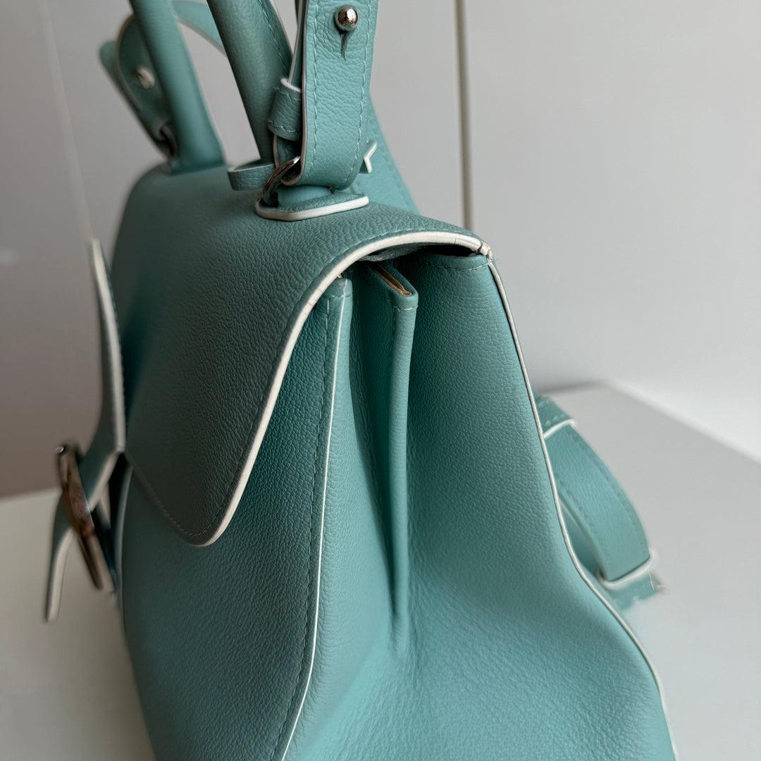Delvaux Brilliant MM Medium Bright Tiffany Blue Calfskin Leather Crossbody Bag 8
