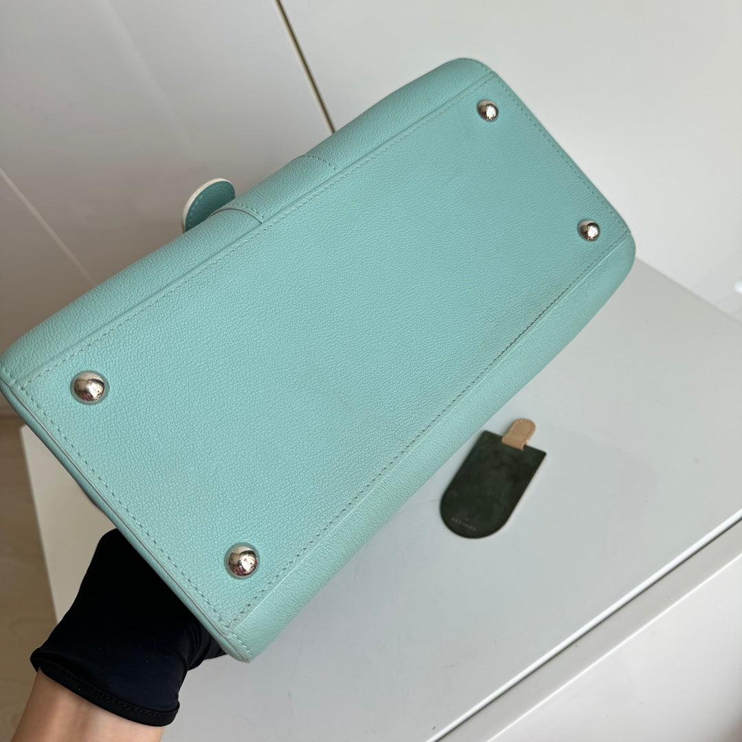 Women's Delvaux Brilliant MM Medium Bright Tiffany Blue Calfskin Leather Crossbody Bag