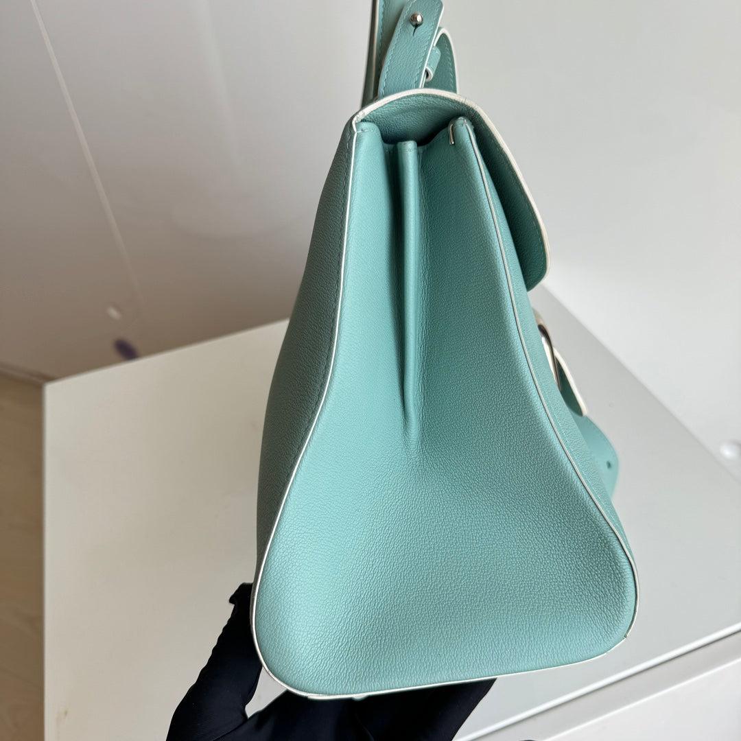 Delvaux Brilliant MM Medium Bright Tiffany Blue Calfskin Leather Crossbody Bag 1