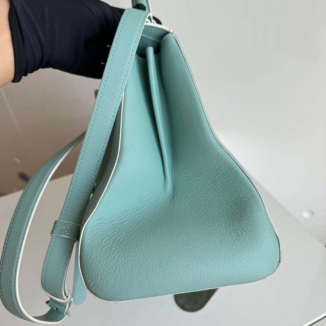 Delvaux Brilliant MM Medium Bright Tiffany Blue Calfskin Leather Crossbody Bag 2