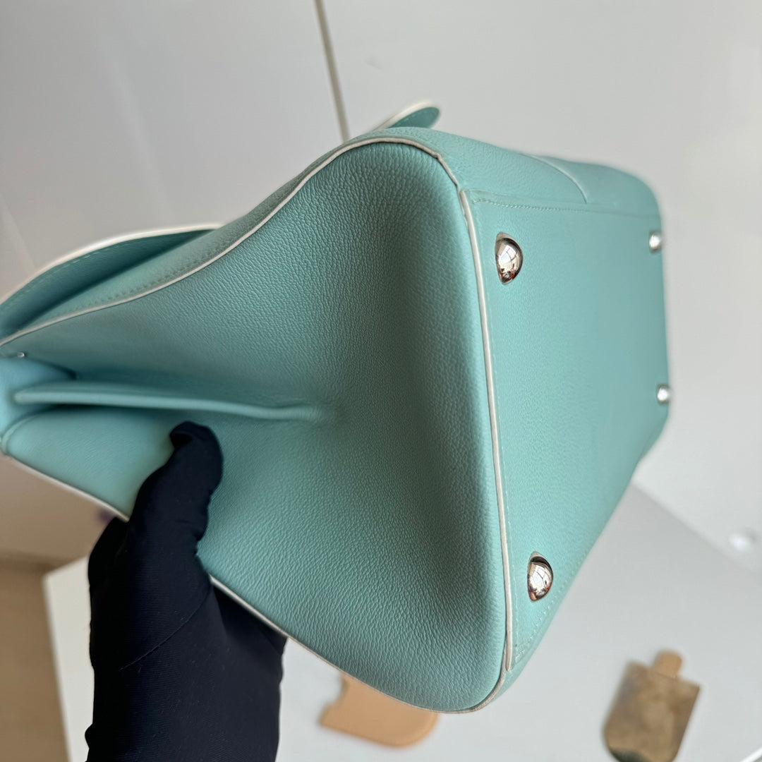 Delvaux Brilliant MM Medium Bright Tiffany Blue Calfskin Leather Crossbody Bag 3