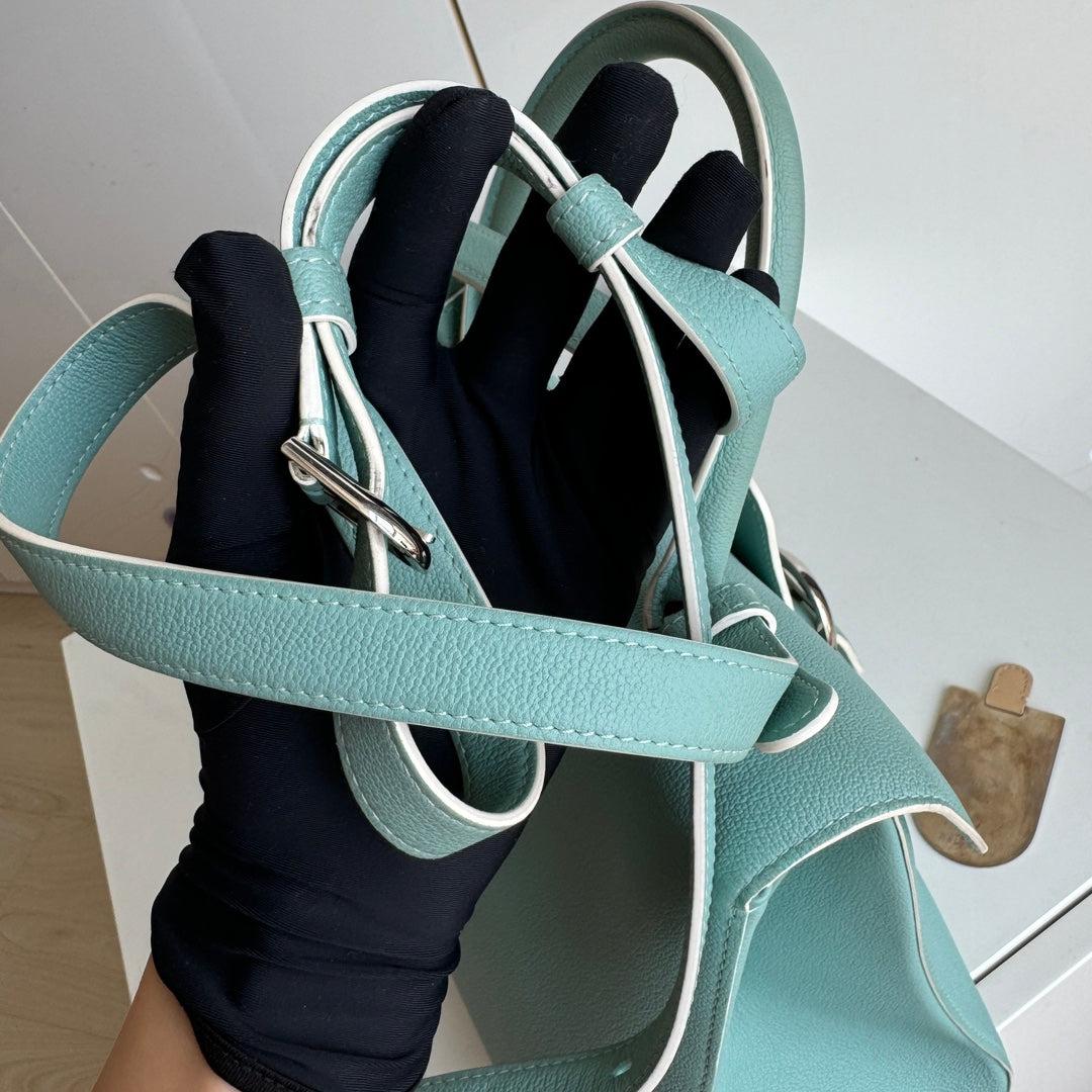 Delvaux Brilliant MM Medium Bright Tiffany Blue Calfskin Leather Crossbody Bag 4