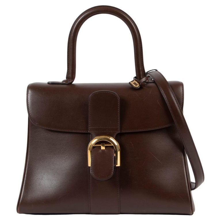 Delvaux Brown Brillant MM GHW box For Sale at 1stDibs