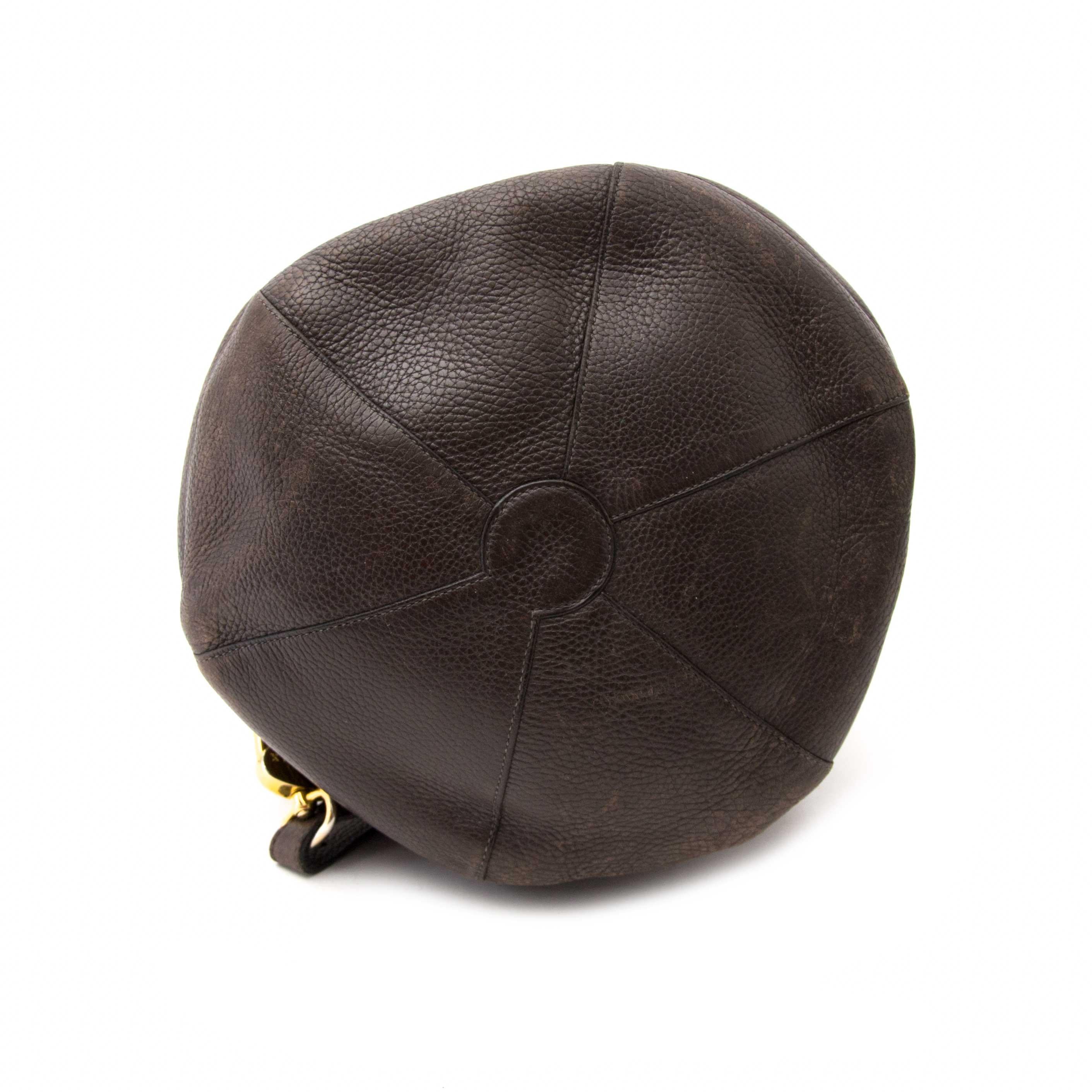 dark brown bucket bag