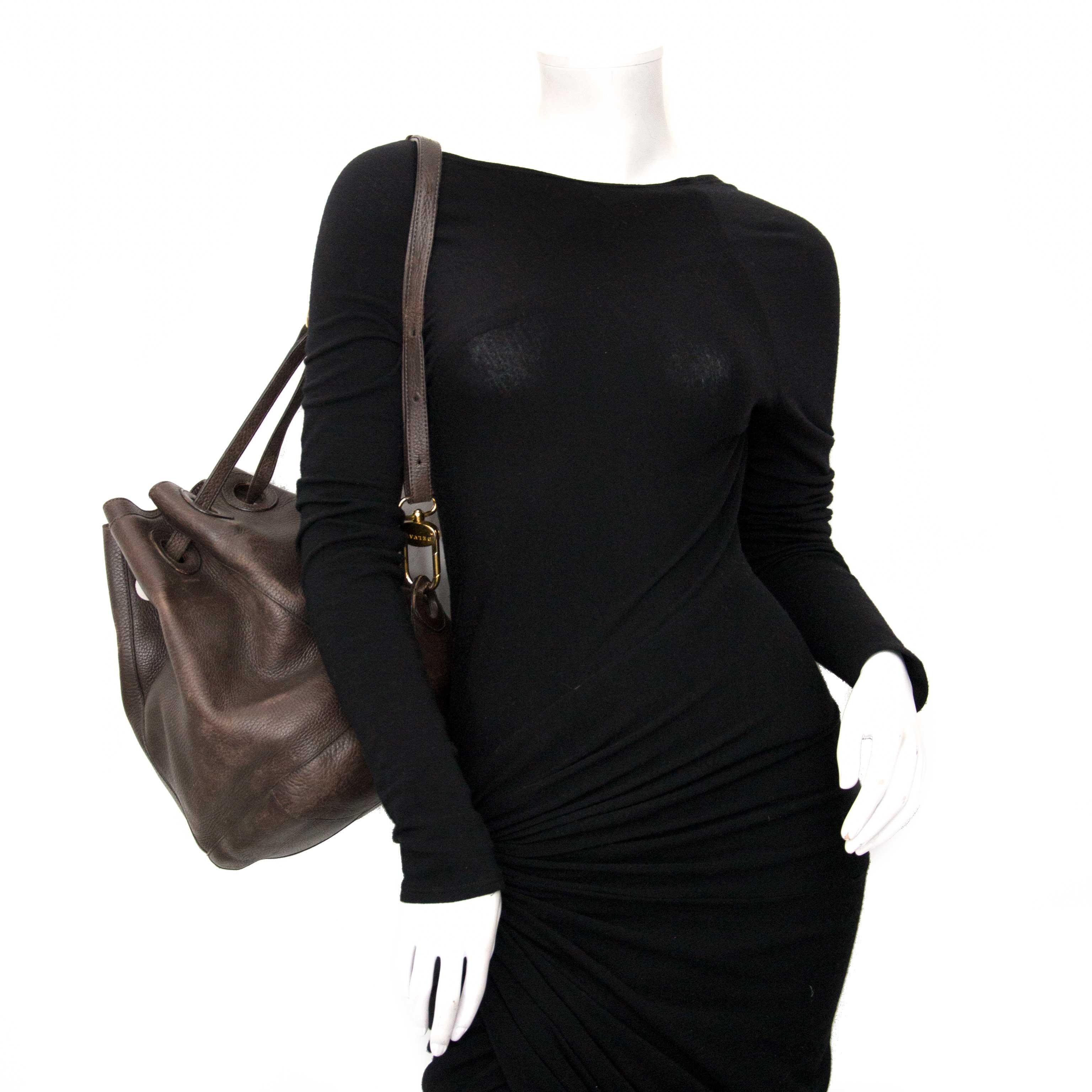 Black Delvaux Brown Bucket Bag