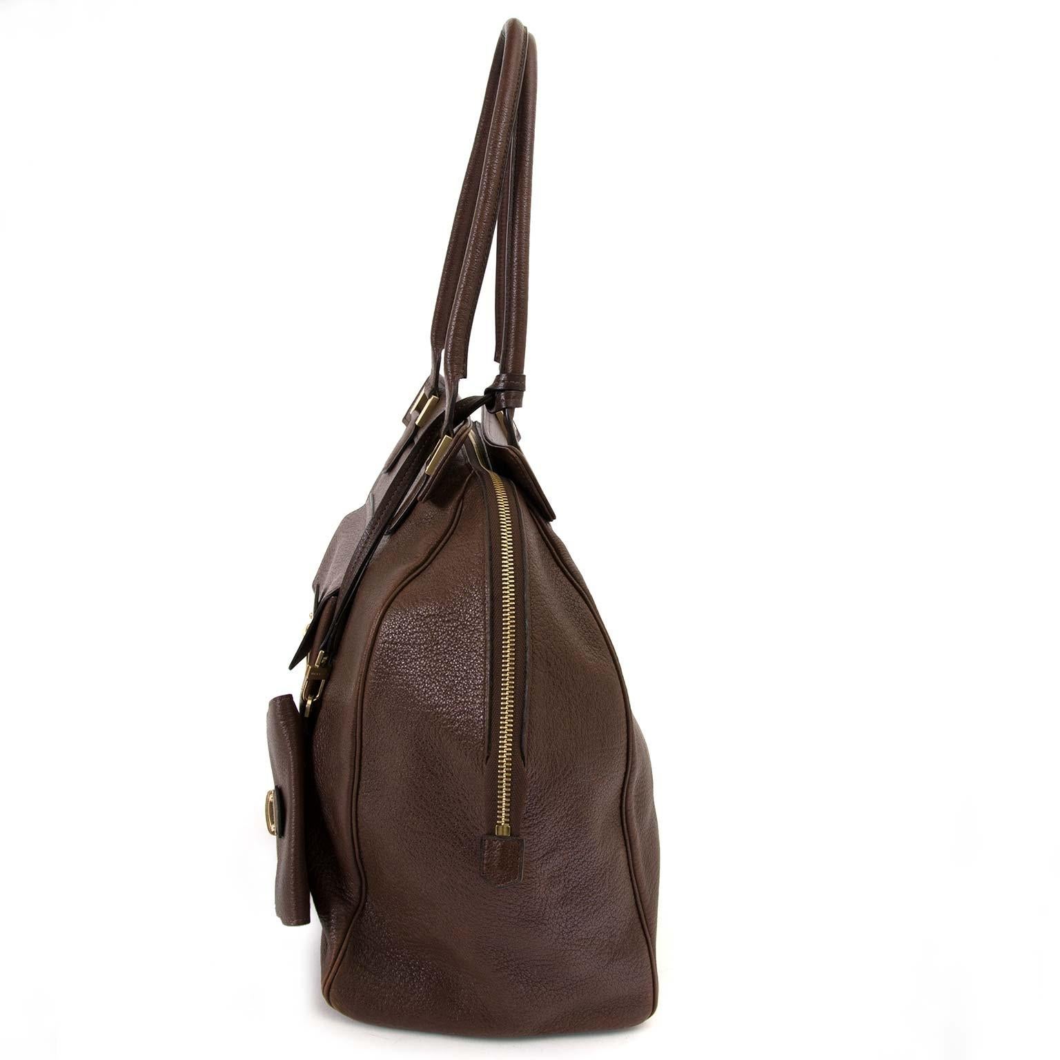Delvaux Brown Coquin Shoulder Bag In Good Condition In Antwerp, BE