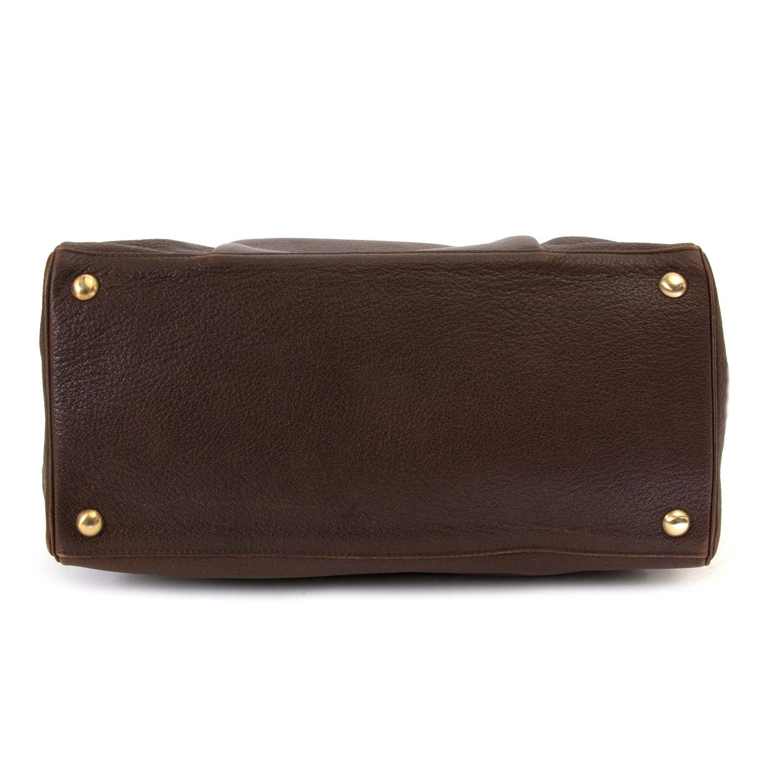 Women's Delvaux Brown Coquin Shoulder Bag