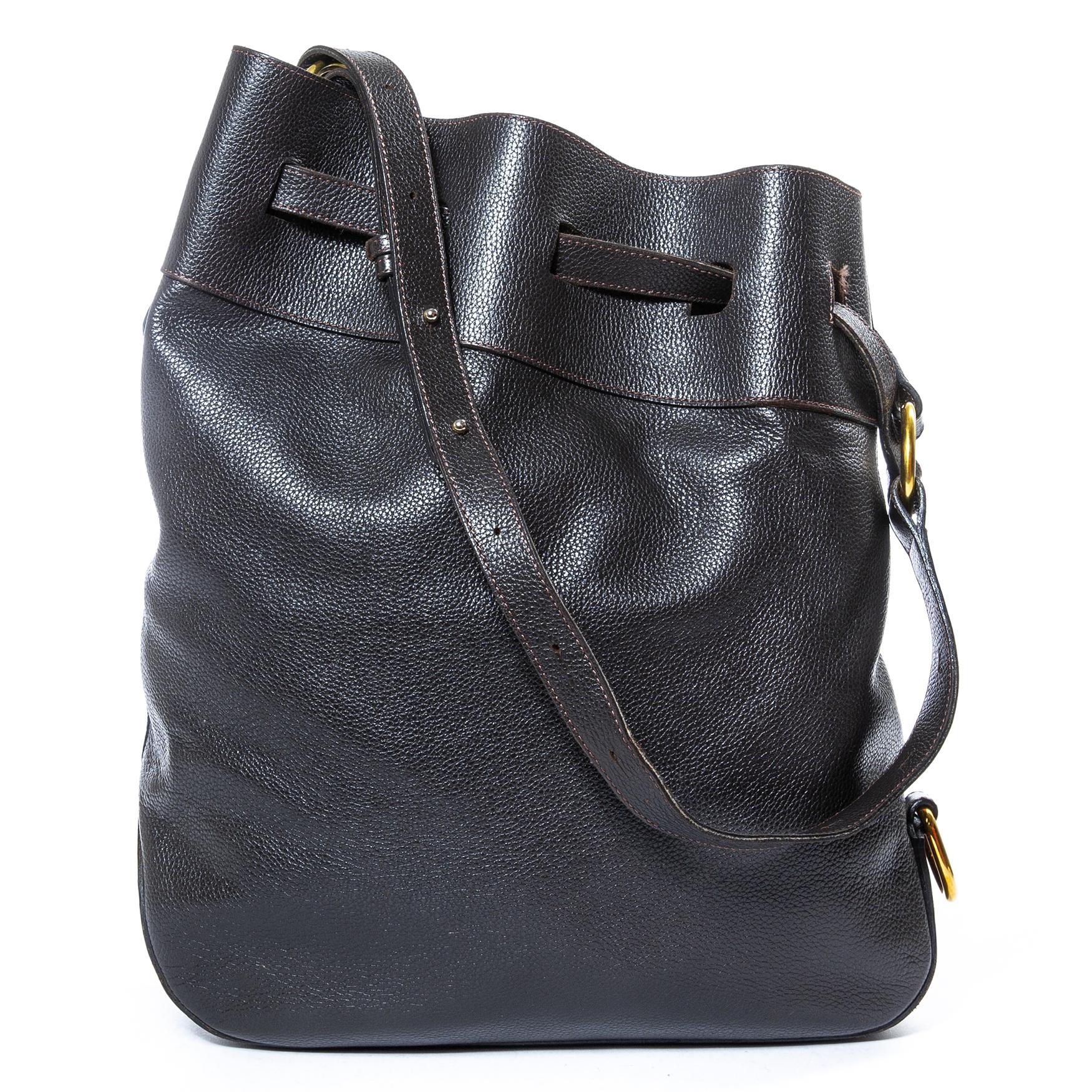 Women's Delvaux Brown Drawstring Leather Bag