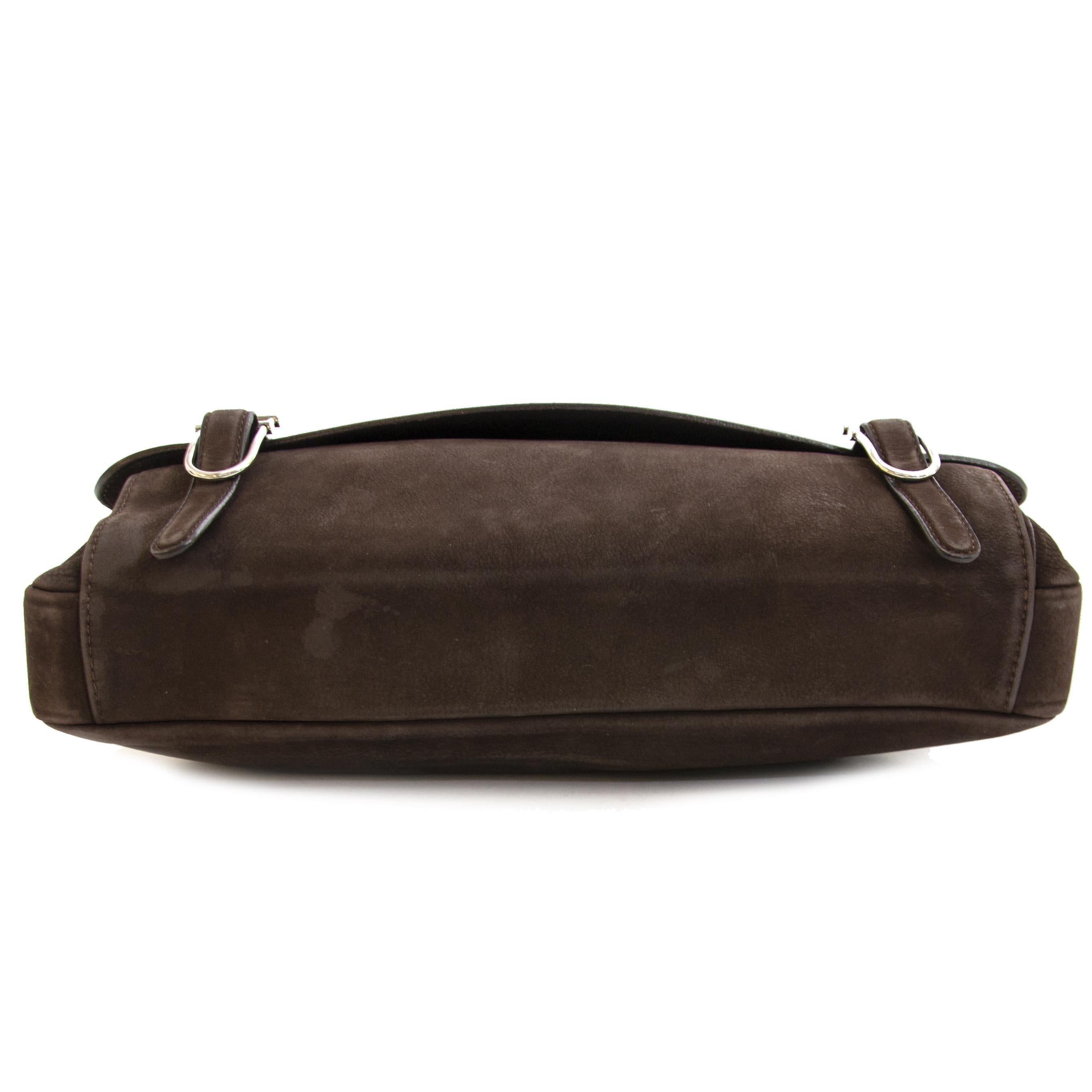 Delvaux Brown Nubuck Trotteur Messenger Bag 1