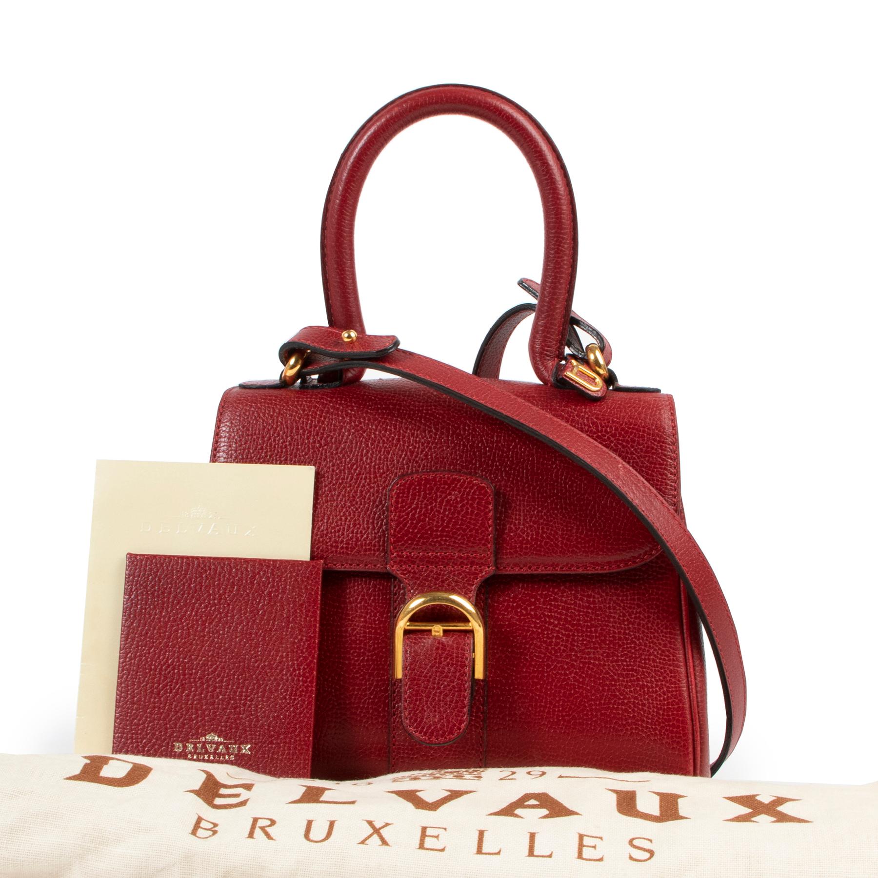 Delvaux Burgundy Mini Brillant GHW

What a stunner this cute Delvaux Mini Brillant. 
Crafted in warm red grained Rodeo leather. 
The iconic gold toned Brillant clasp gives acces to a super soft beige interior. 

Wear this cutie by hand or over the