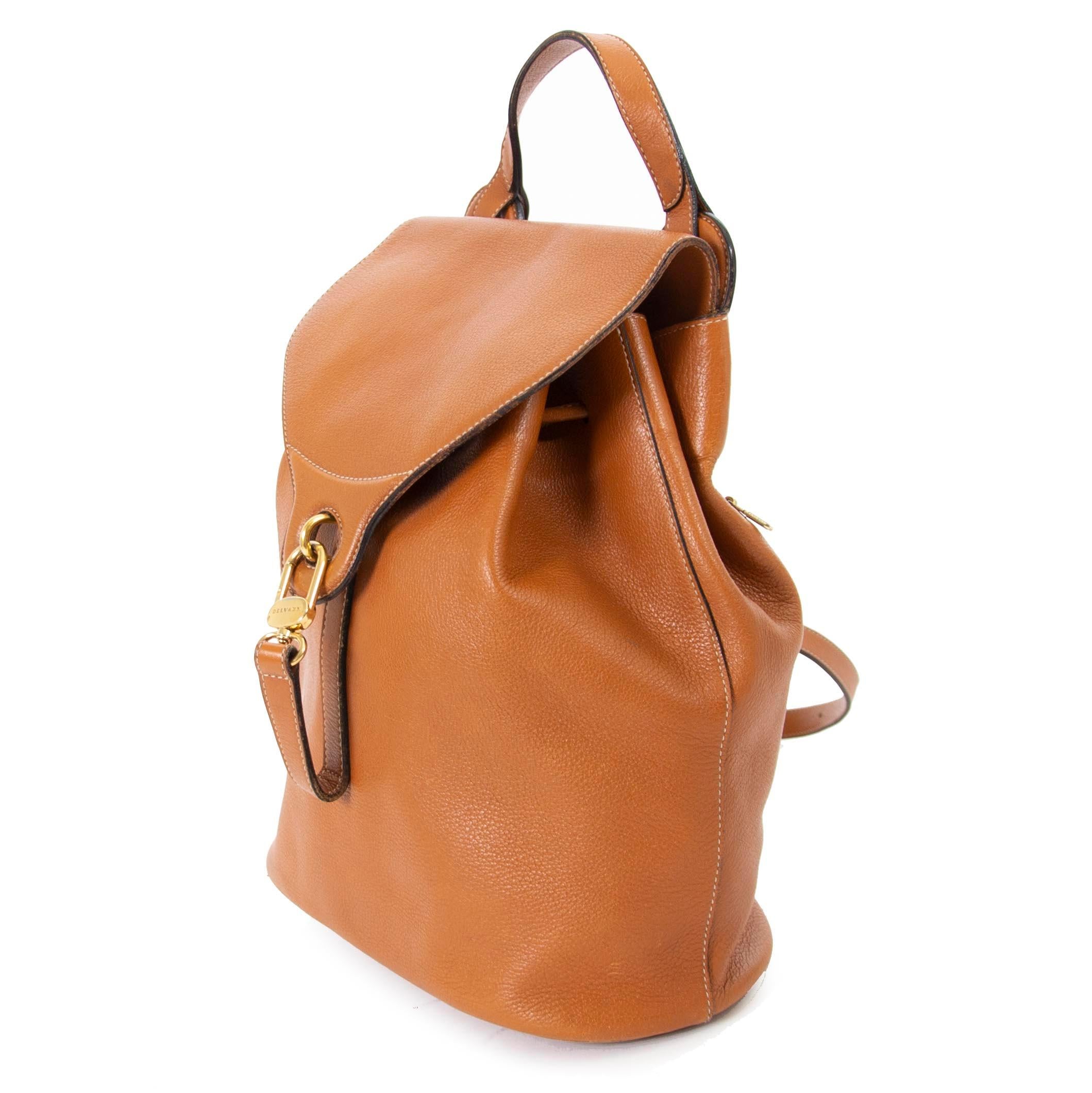 camel color backpack