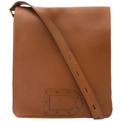 Delvaux Cognac Louise Baudrier Gm Shoulder Bag