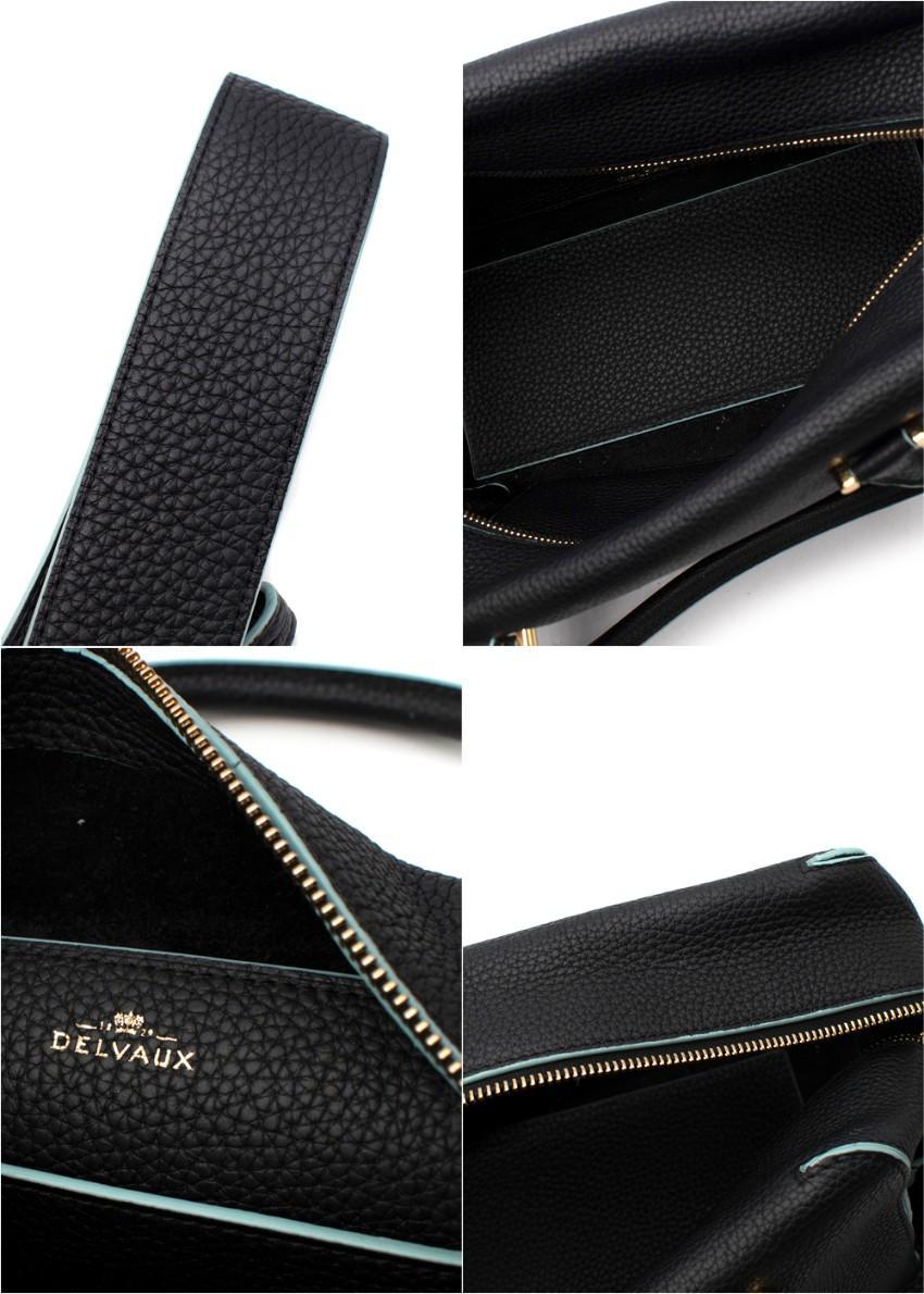 Delvaux CoolBox MM Marineblaue & türkisfarbene Leder Umhängetasche 5