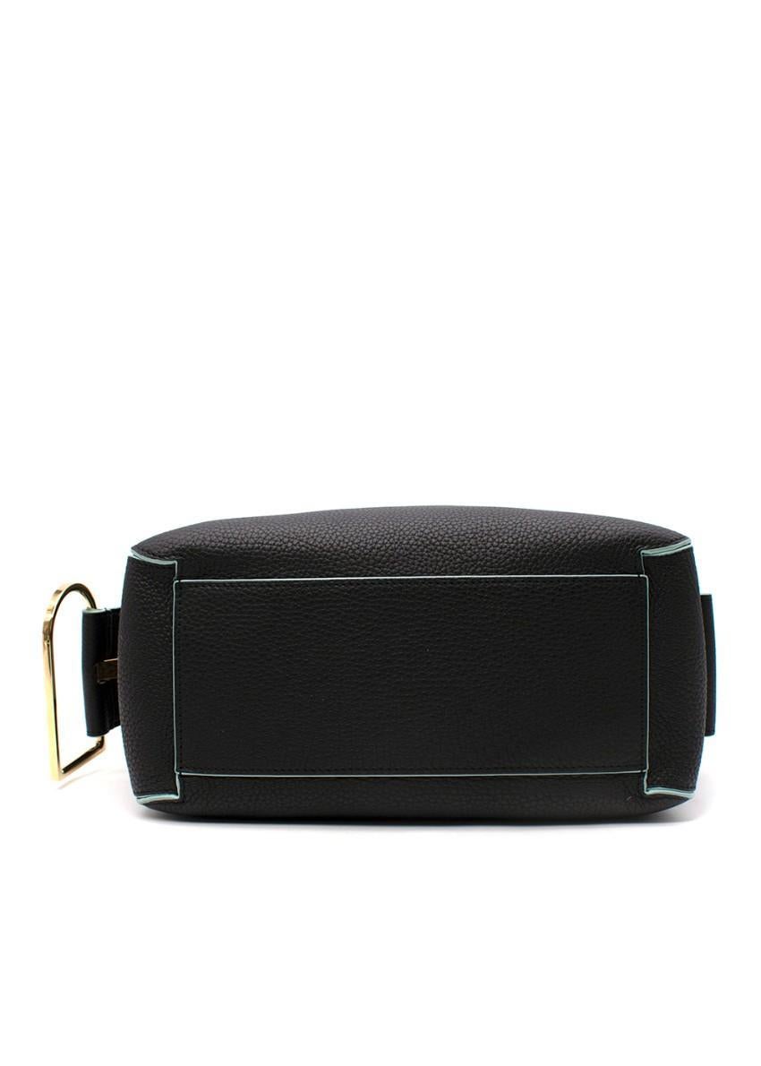 Delvaux CoolBox MM Marineblaue & türkisfarbene Leder Umhängetasche für Damen oder Herren