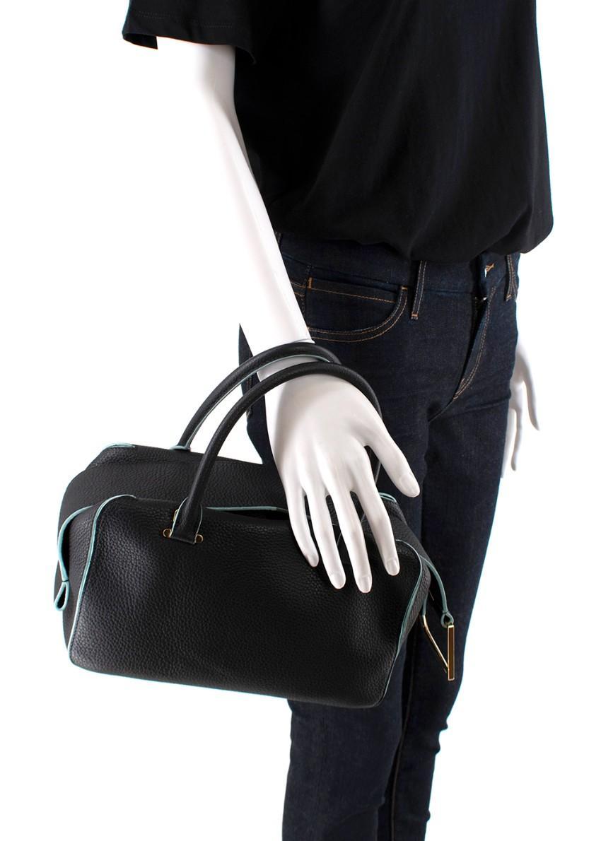 Delvaux CoolBox MM Marineblaue & türkisfarbene Leder Umhängetasche 2