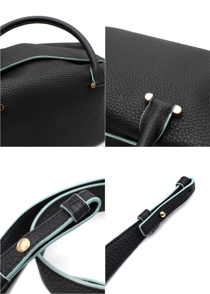 Delvaux CoolBox MM Marineblaue & türkisfarbene Leder Umhängetasche 4
