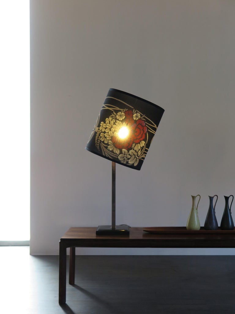 Mid-Century Modern Delvaux Créateur Midcentury Leather Belgium Orientable Table Lamp, 1960s For Sale