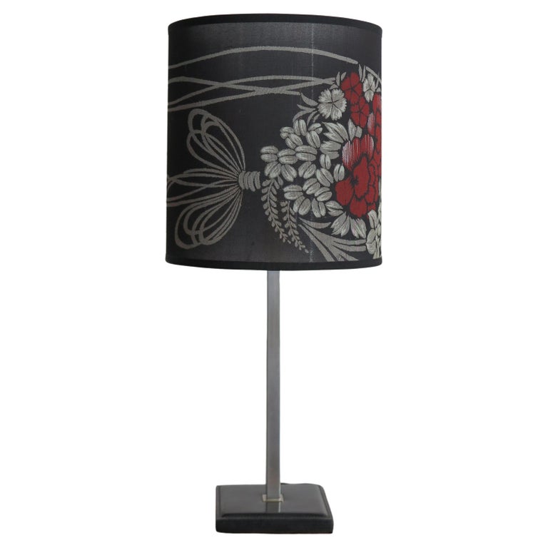 Delvaux Créateur Midcentury Leather Belgium Orientable Table Lamp, 1960s For Sale