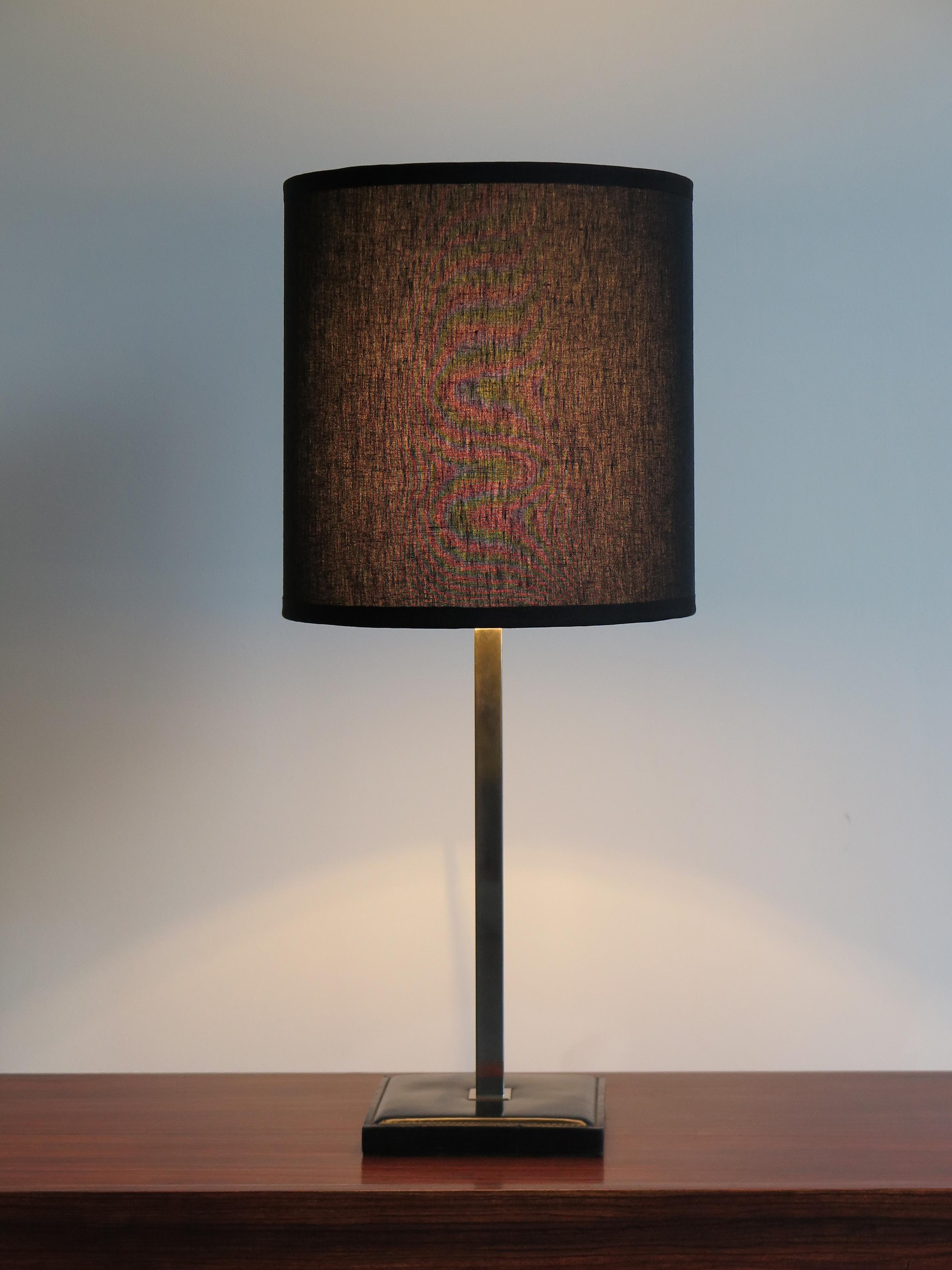 Delvaux Créateur Midcentury Leather Belgium Orientable Table Lamps, 1960s In Good Condition In Reggio Emilia, IT