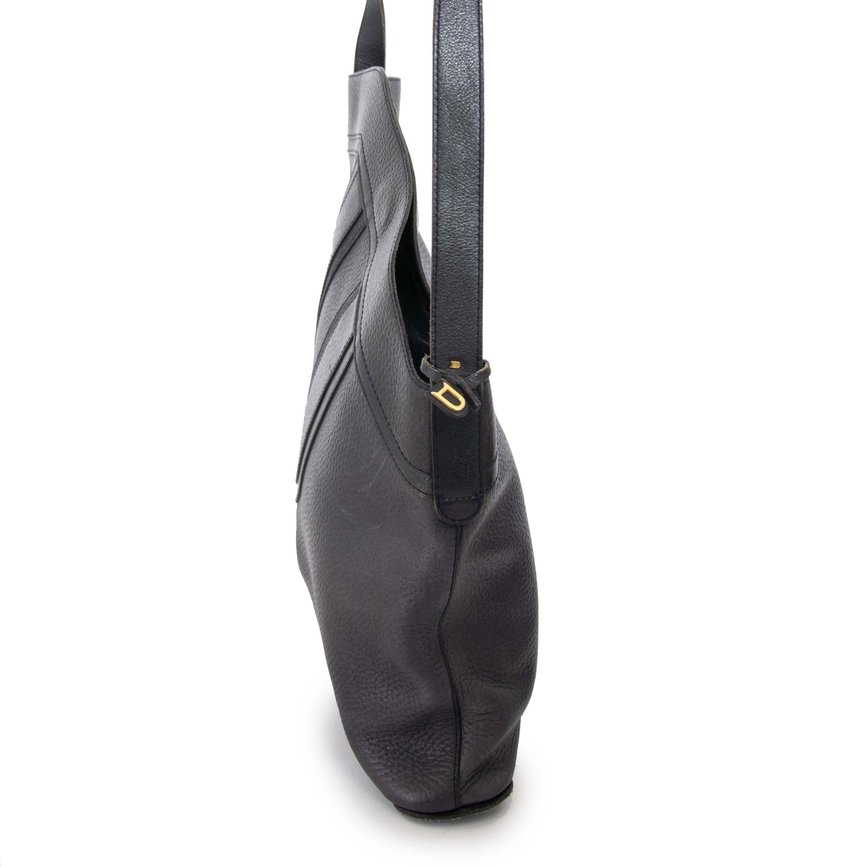  Delvaux Dark Blue 'D' Shoulder Bag Pour femmes 