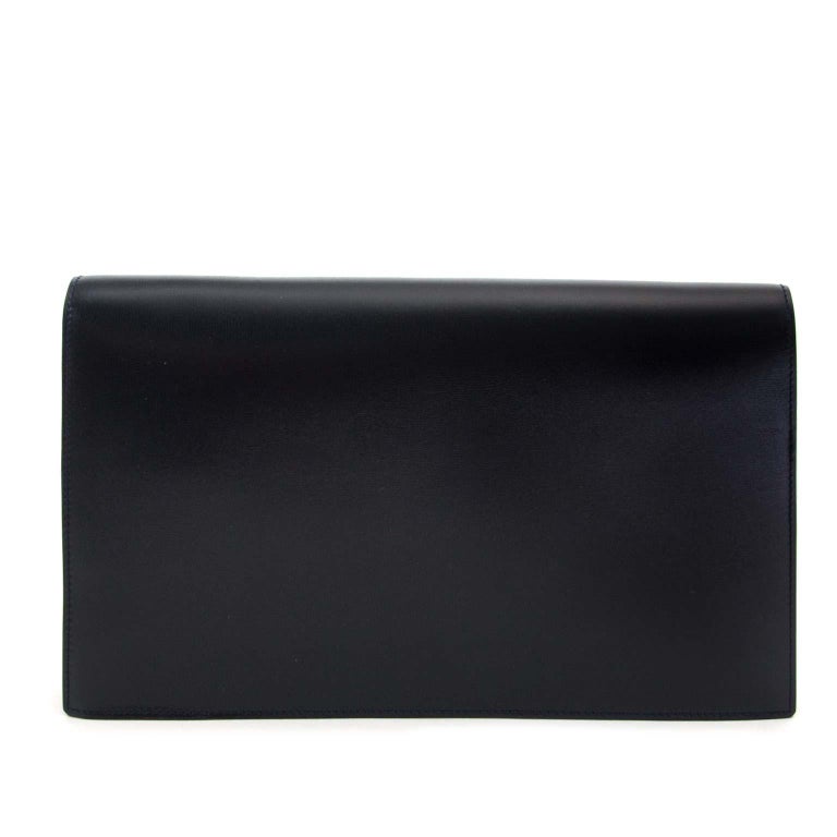Delvaux Dark Blue Leather Clutch at 1stDibs