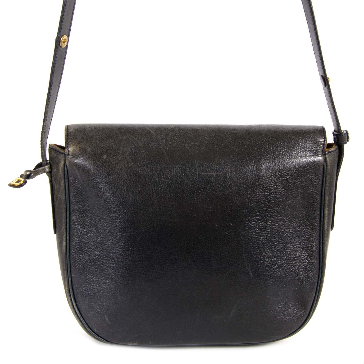 Black Delvaux Dark Blue Shoulder Bag