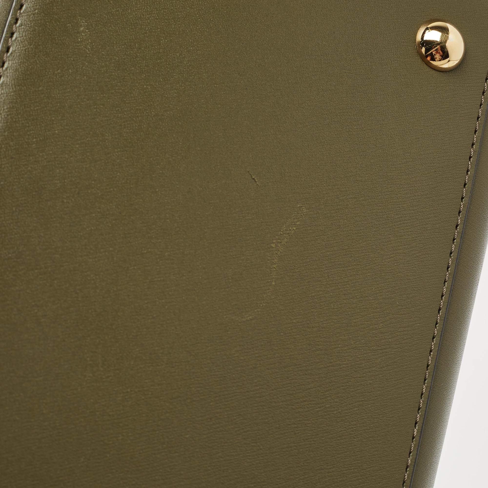 Delvaux Fatigue Green Leather Brillant MM Top Handle Bag 6
