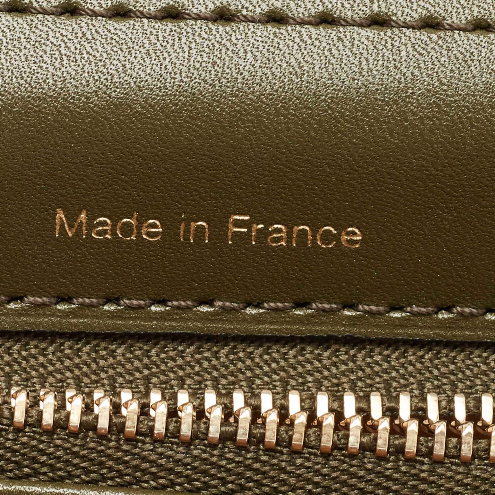 Delvaux Fatigue Green Leather Brillant MM Top Handle Bag 8