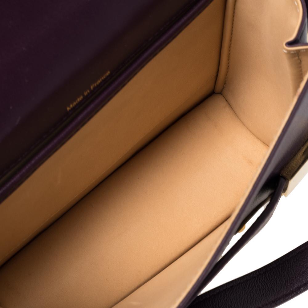 Delvaux Gold/Purple Leather Iron Shield Mini Madame Crossbody Bag 3