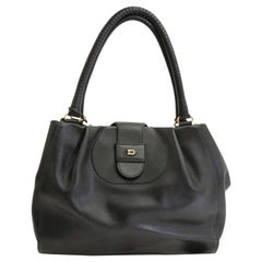 Delvaux Green Leather Shoulder Bag