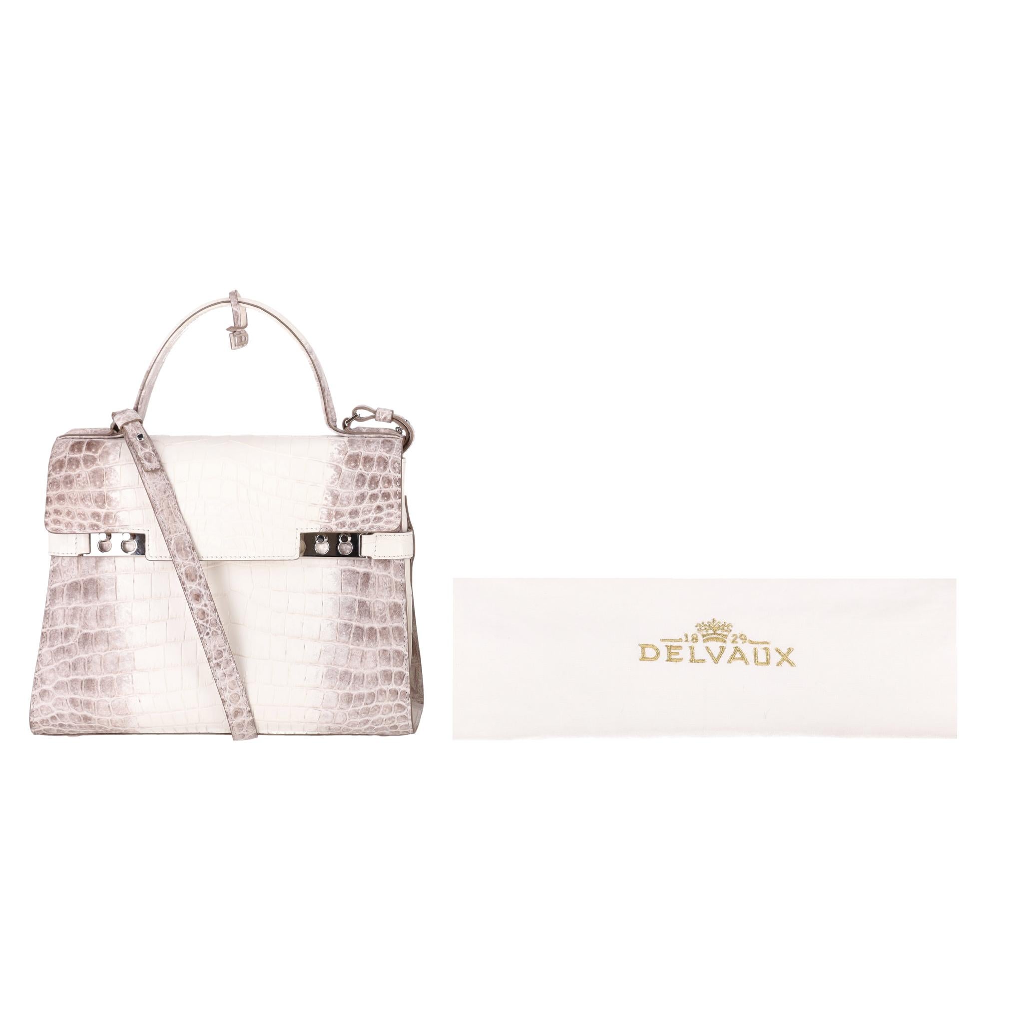 Delvaux Himalayan Crocodile Skin MM Tempete Bag For Sale 5