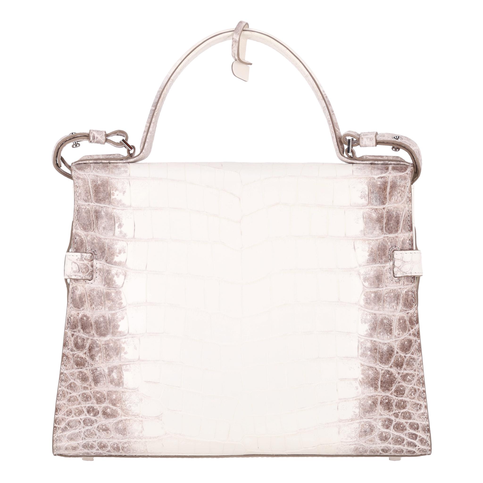 Women's Delvaux Himalayan Crocodile Skin MM Tempete Bag For Sale