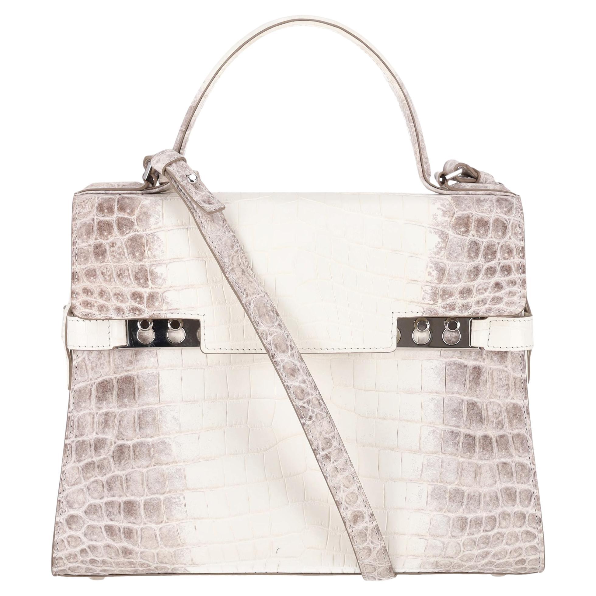 Delvaux Himalayan Crocodile Skin MM Tempete Bag For Sale