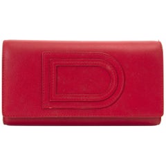 Delvaux Lipstck Red Trifold Wallet