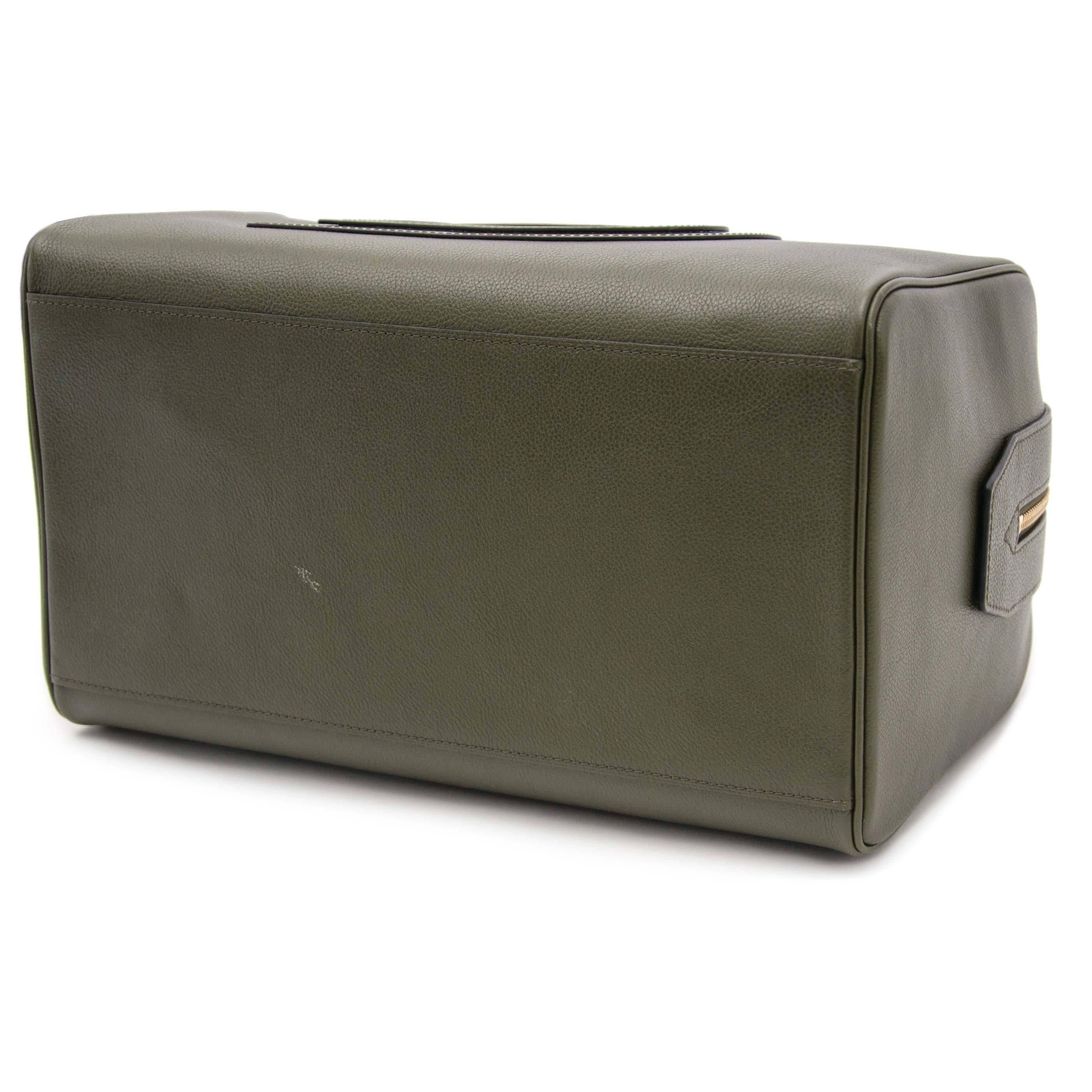 Sac à main Delvaux Louise Boston Allure Vert Olive Excellent état à Antwerp, BE
