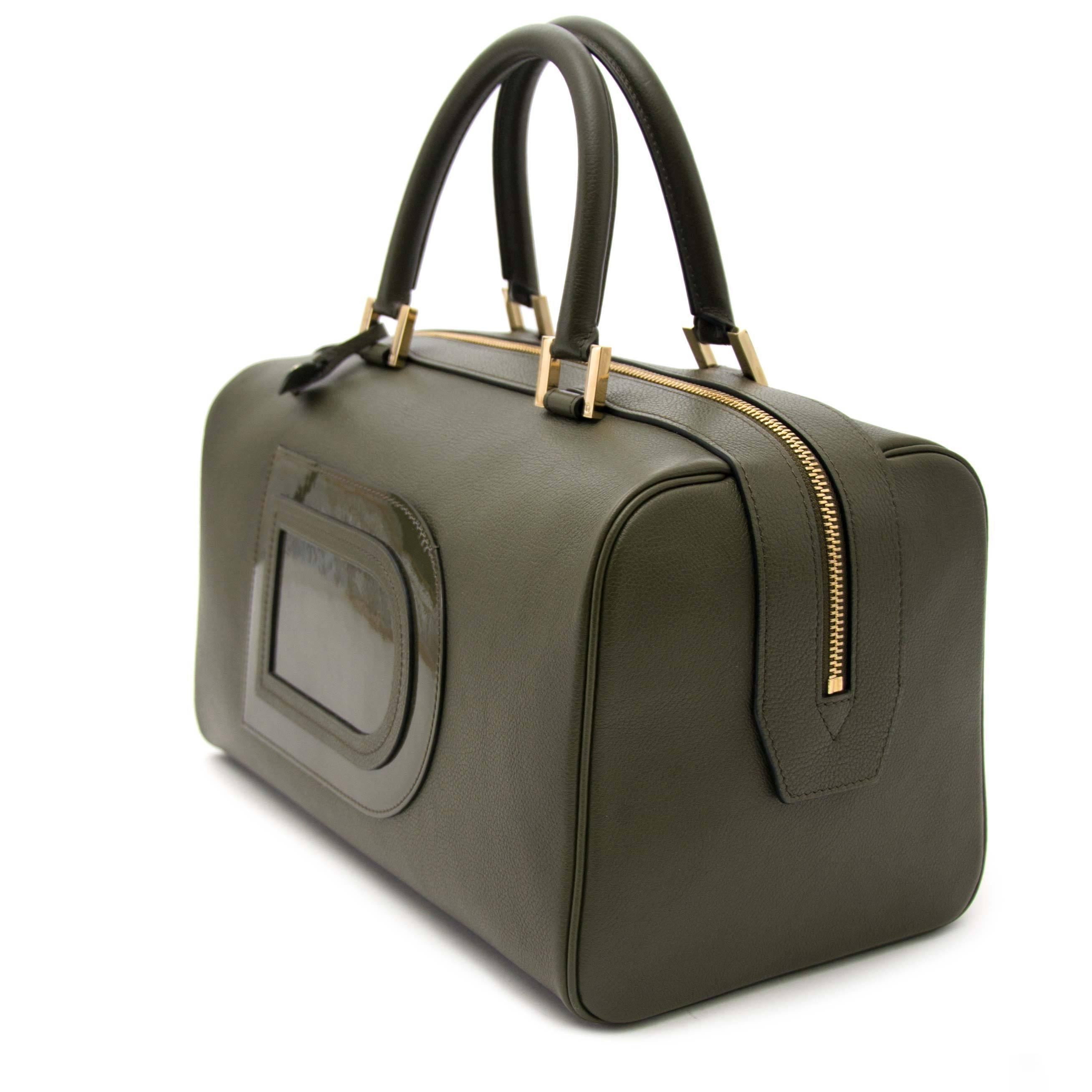 Delvaux Louise Boston Allure Olive Green handbag 1