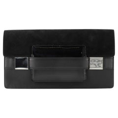 Delvaux Madame Pochette Clutch Leather and Suede with Patent