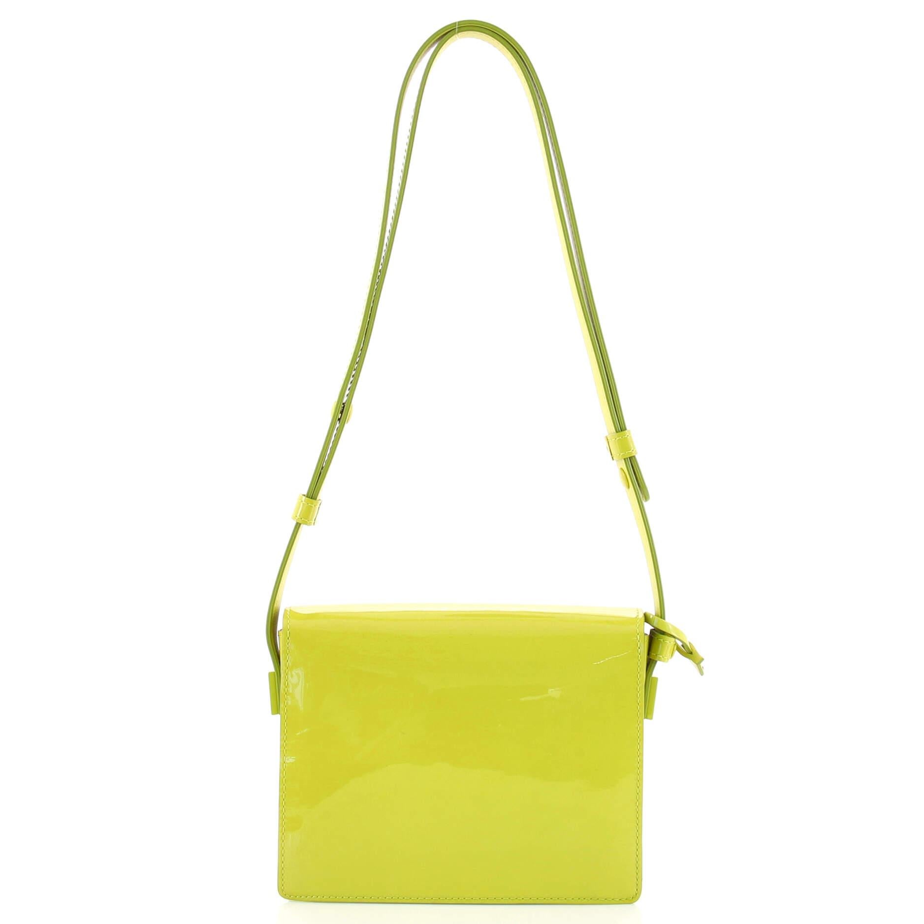 Yellow Delvaux Madame Shoulder Bag Patent Mini