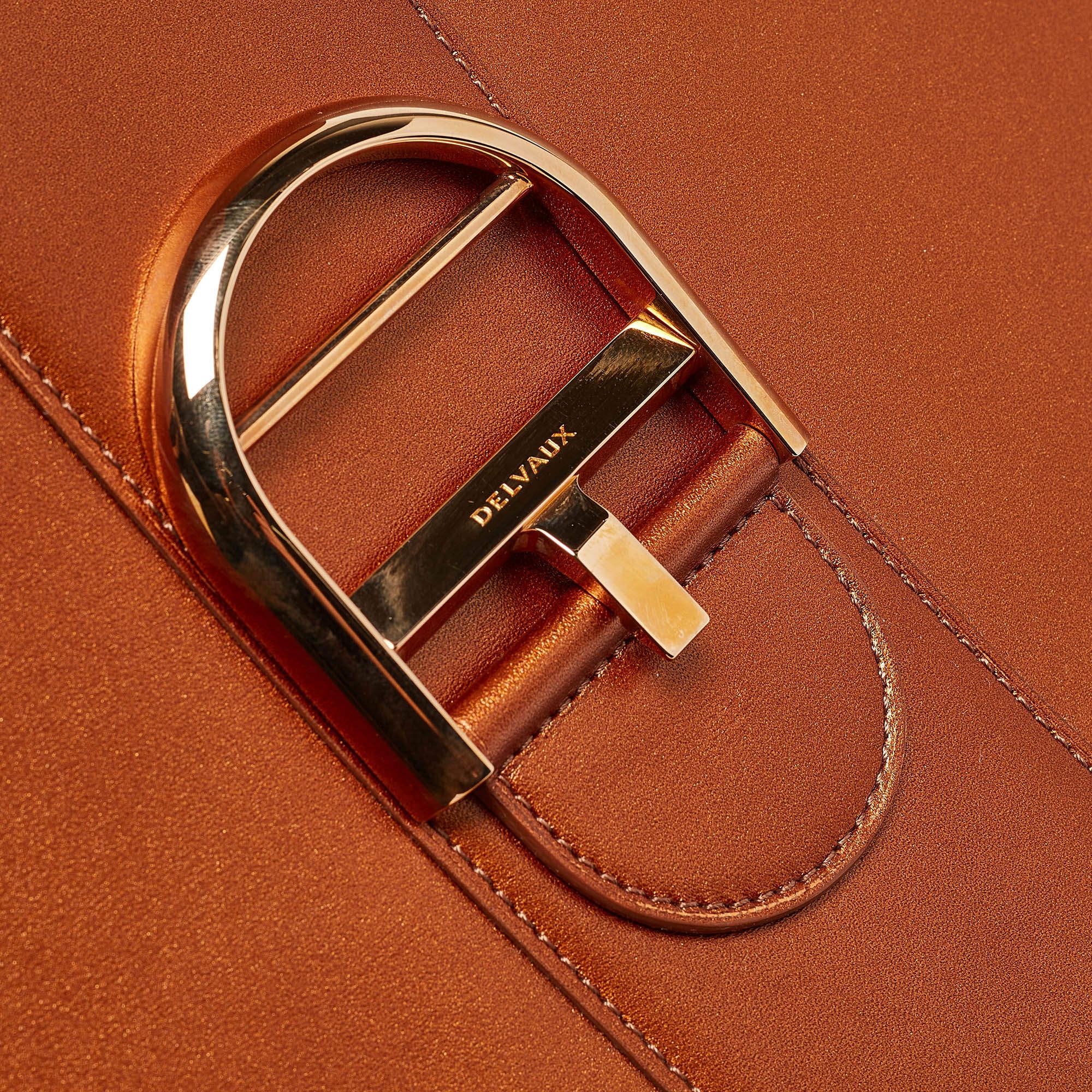 Delvaux - Sac à main en cuir Brillant Sellier GM - Bronze métallisé 1