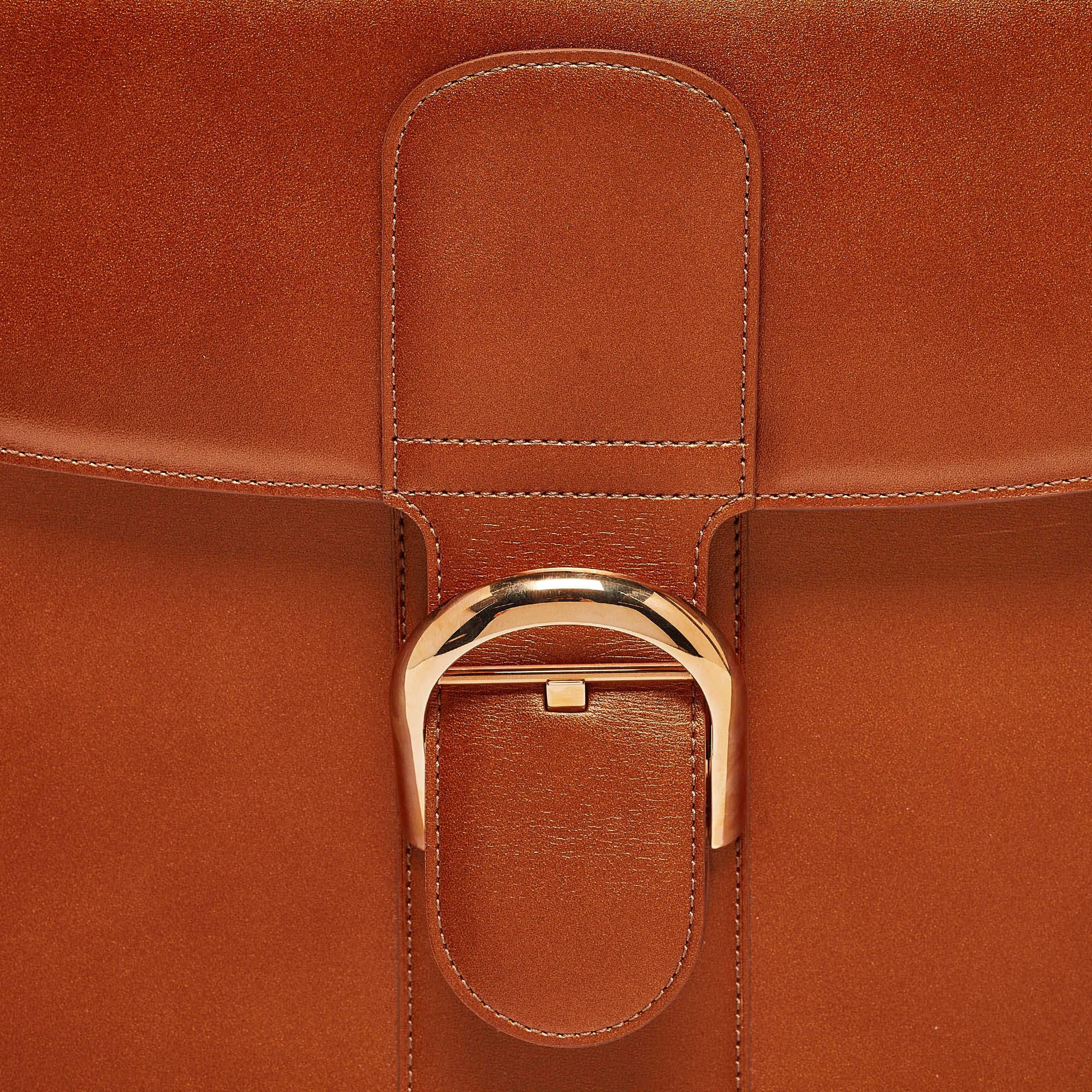 Delvaux - Sac à main en cuir Brillant Sellier GM - Bronze métallisé 2
