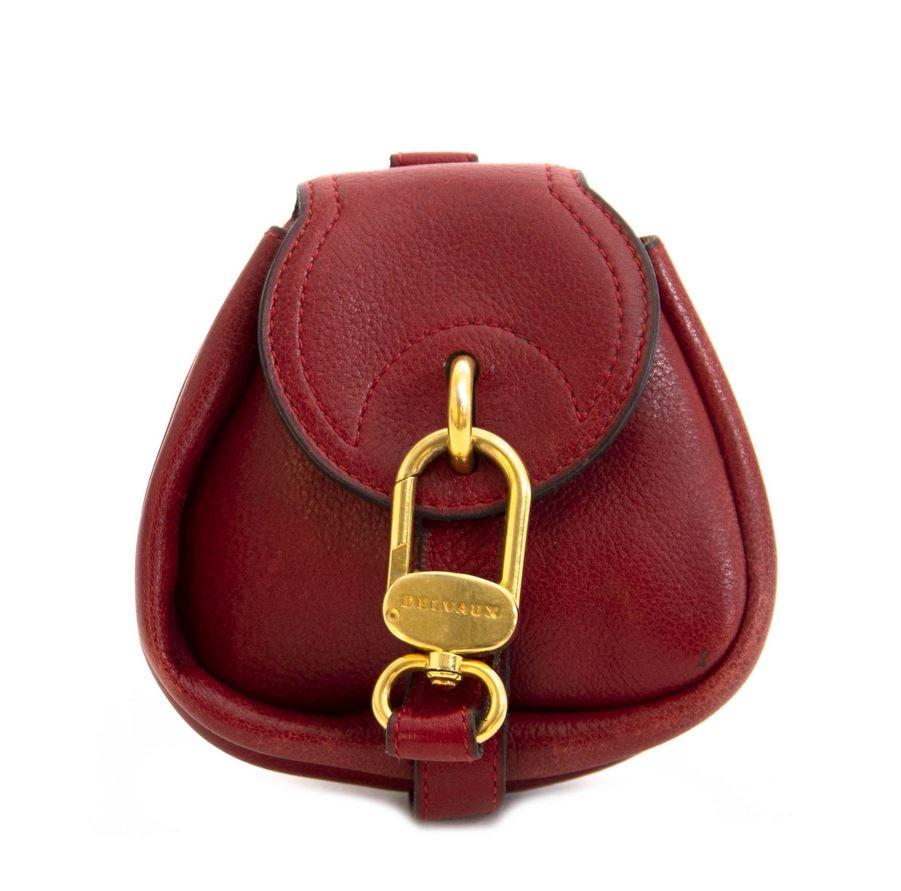 Brown Delvaux Mini Belt Bag Burgundy