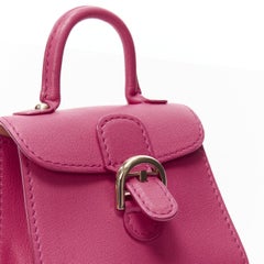 DELVAUX Mini Brilliant rose indien pink calfskin micro bag charm