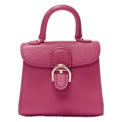 DELVAUX Mini Brilliant rose indien pink calfskin micro bag charm
